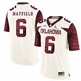 Oklahoma Sooners 6 Baker Mayfield White 47 Game Winning Streak College Football Jersey Dzhi,baseball caps,new era cap wholesale,wholesale hats